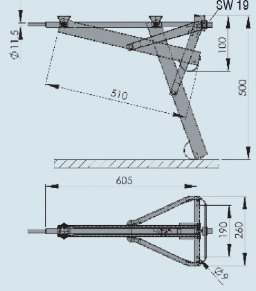 AL-KO AL-KO Uitdraaisteun 800kg 19x60.5cm