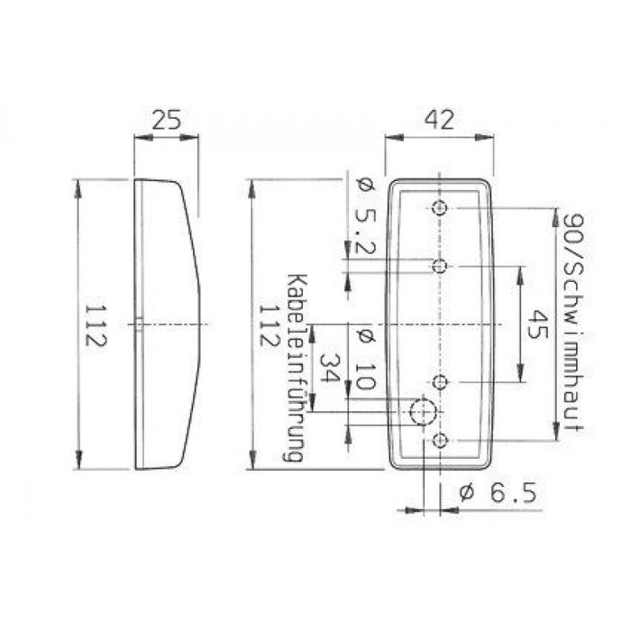 Jokon Jokon Breedtelicht PLR1007 met Reflector Rechthoekig Opbouw Wit