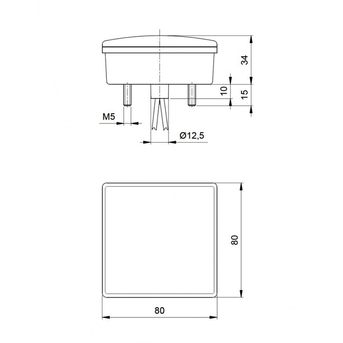 Jokon Jokon Knipper/ Rem/ Achterlicht LED 280 Vierkant Wit