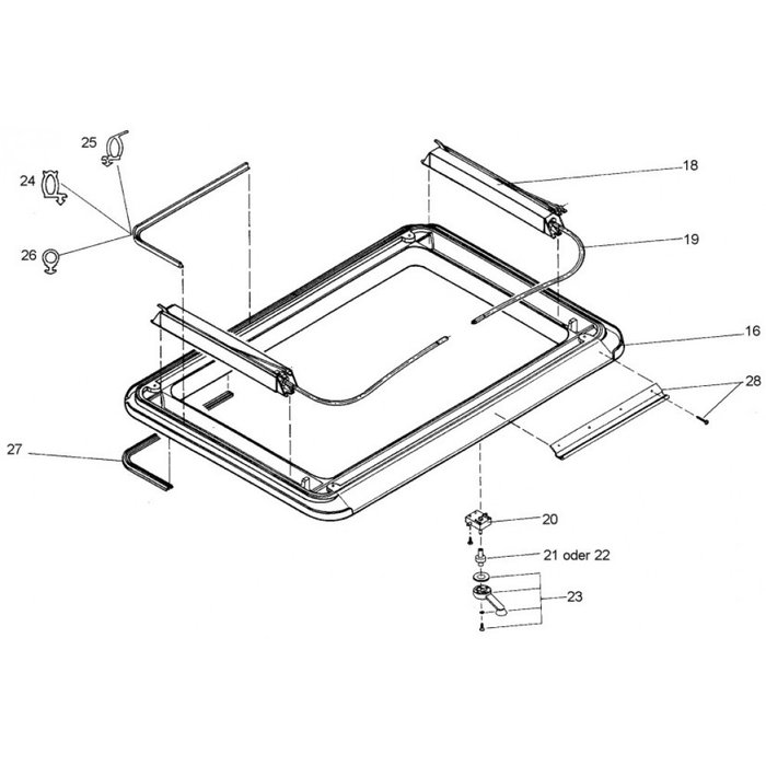 Dometic Dometic Heki 1 Aansdrijfasje v. dakdikte >55mm