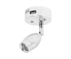 Vechline Vechline Opbouwspot Vega 3W met 2A USB