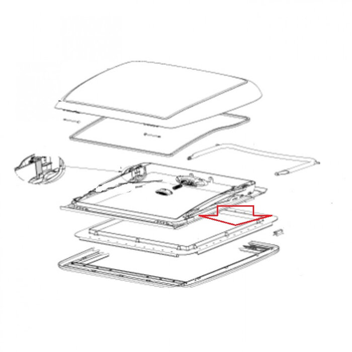 Dometic Dometic Mini Heki Montageframe Crèmewit 43-60mm