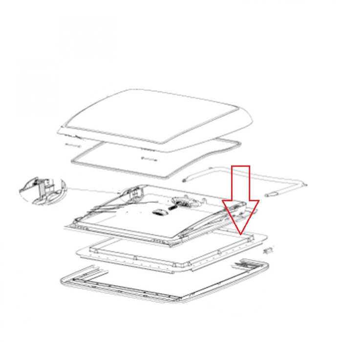 Dometic Dometic Mini Heki Montageframe Crèmewit 25-42mm