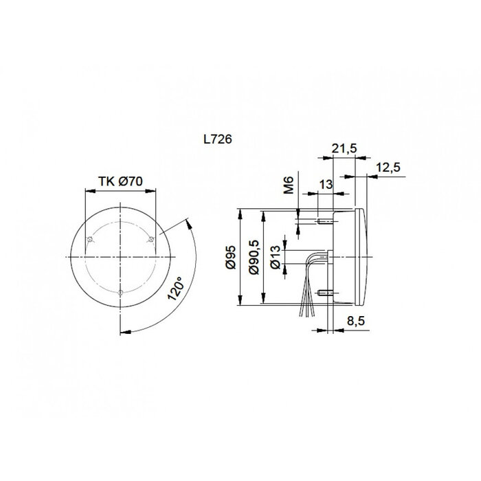 Jokon Jokon Knipperlicht/Achterlicht LED 726 Rond Wit