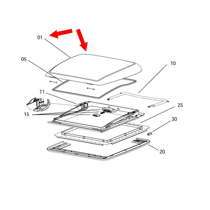 Dometic Dometic Mini Heki Dakluikkap