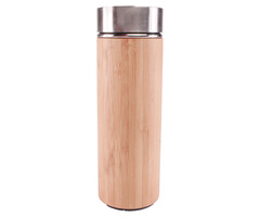 ViaMondo ViaMondo Thermosfles 0.45L Bamboe met Temperatuur Display