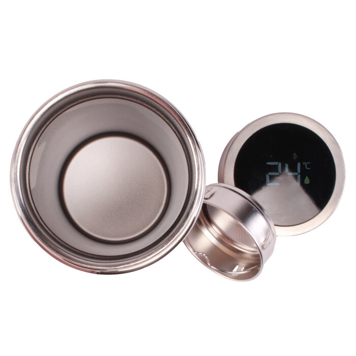 ViaMondo ViaMondo Thermosfles 0.45L Bamboe met Temperatuur Display