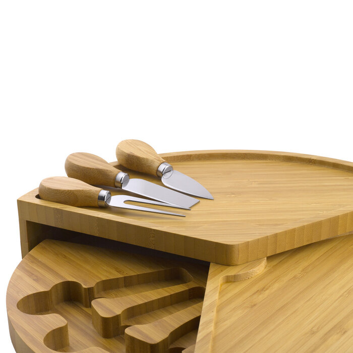 ViaMondo ViaMondo Borrelplank met 3 Mesjes Bamboe
