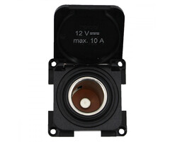 Presto 5 stuks Presto Contactdoos 12V S-30.000 Zwart Klapdeksel