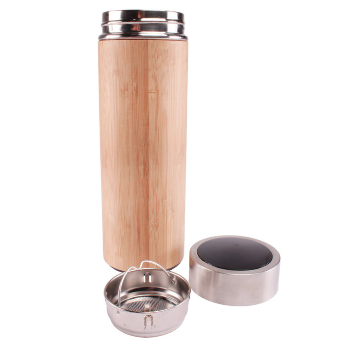 ViaMondo ViaMondo Thermosfles 0.33L Bamboe met Temperatuur Display