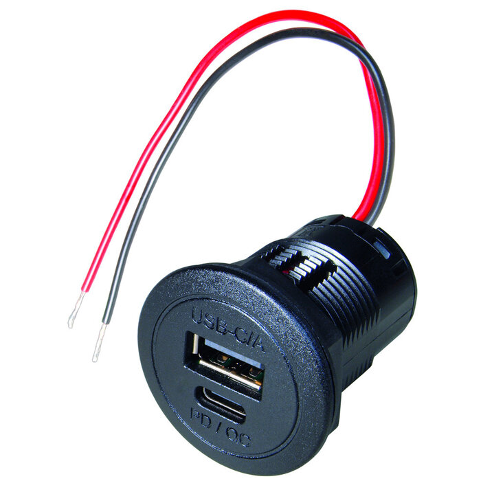 Fjord Outdoor Power USB C/A Inbouwdoos Quick Charge excl LED