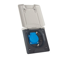 FjordOutdoor Inbouwstekkerdoos Design 2014 230V/12V/Sat Lichtgrijs