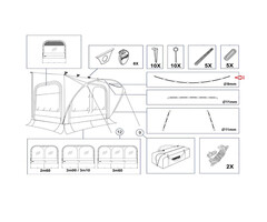 Thule Thule QuickFit/EasyLink Tent Poles 9mm Roof Arch 3.60 M/L/XL 460cm