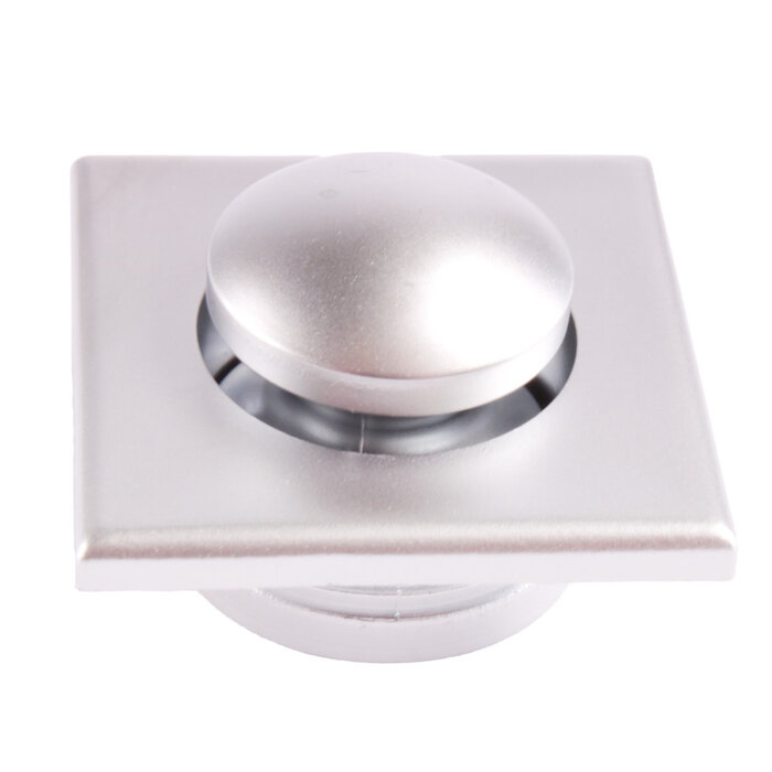 Fjord Outdoor Mini Knop+Ring Vierkant Pushlock Nikkel Mat 2st.