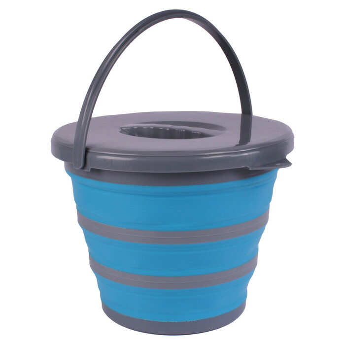 ViaMondo ViaMondo Emmer met Deksel Opvouwbaar Blauw 10L