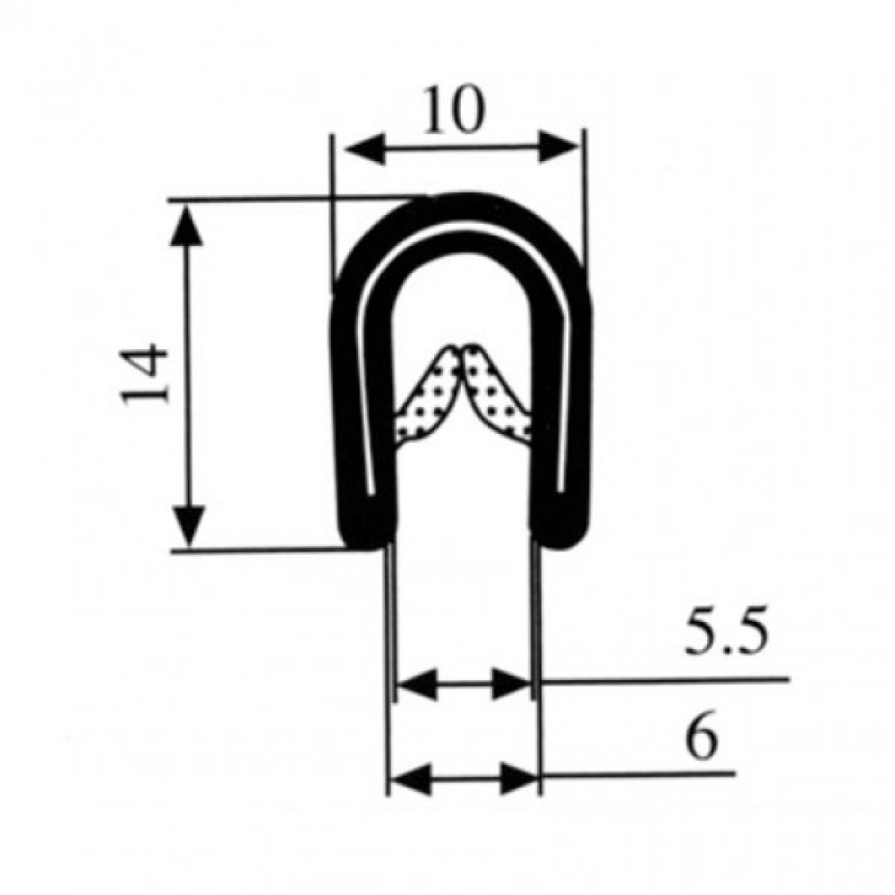Fjord Outdoor Klemprofiel Zelfklemmend U-Profiel 2-5mm 5mtr