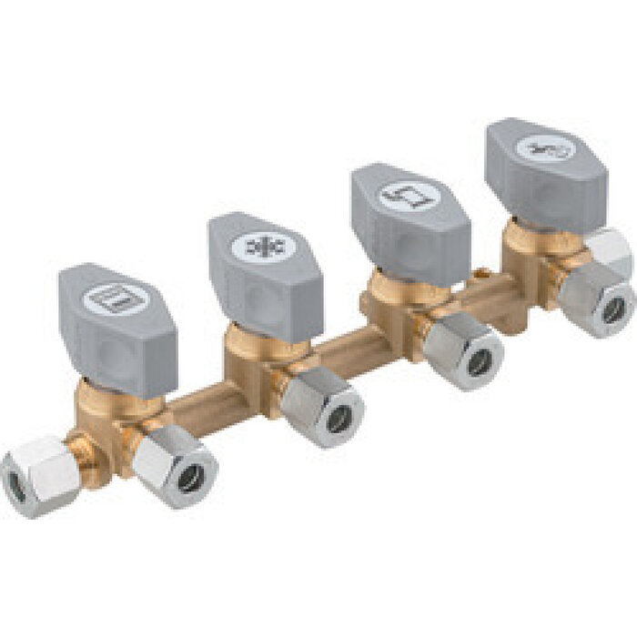 GOK GOK Gasdistributieblok 4-weg 10 x 8 mm