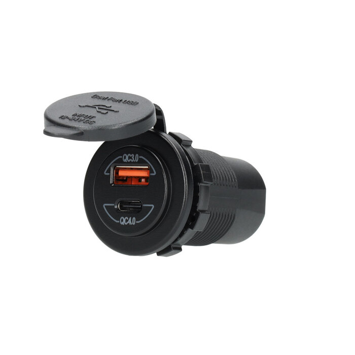 FjordOutdoor Power Line Contactdoos USB-A QC3.0 + USB-C QC4.0 Lader