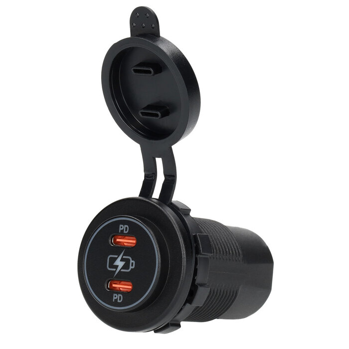 Fjord Outdoor Power Line Contactdoos USB-A QC3.0 + USB-C QC4.0 Lader