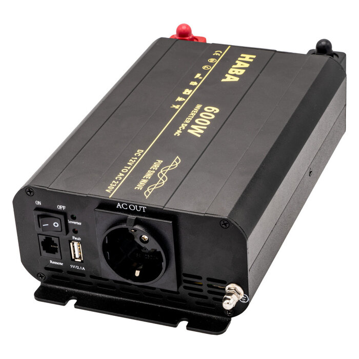 FjordOutdoor Pure Sinus Omvormer 12V-230V 600W