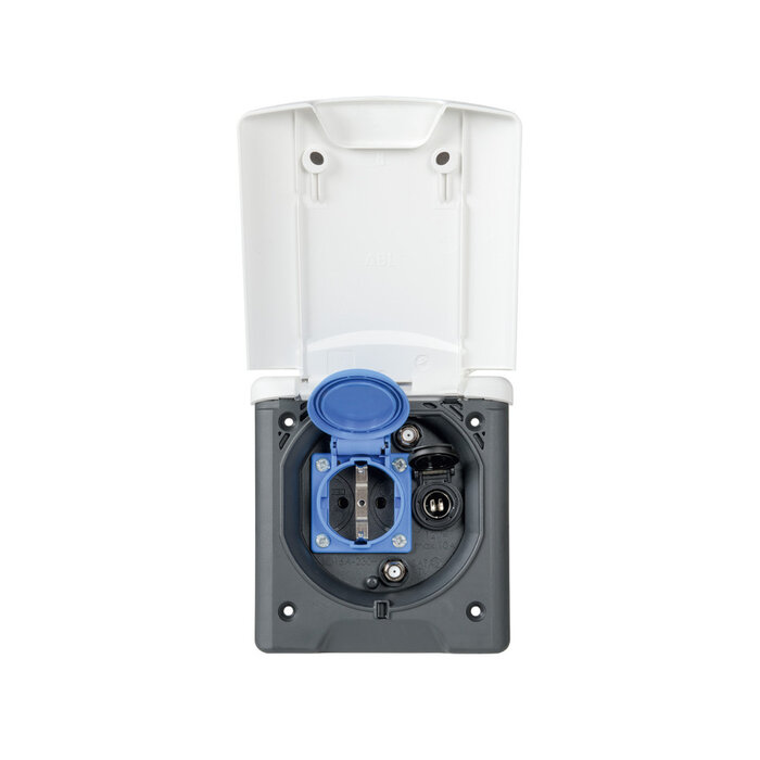 Fjord Outdoor Inbouwstekkerdoos Design 2014 230V/12V/Sat Wit