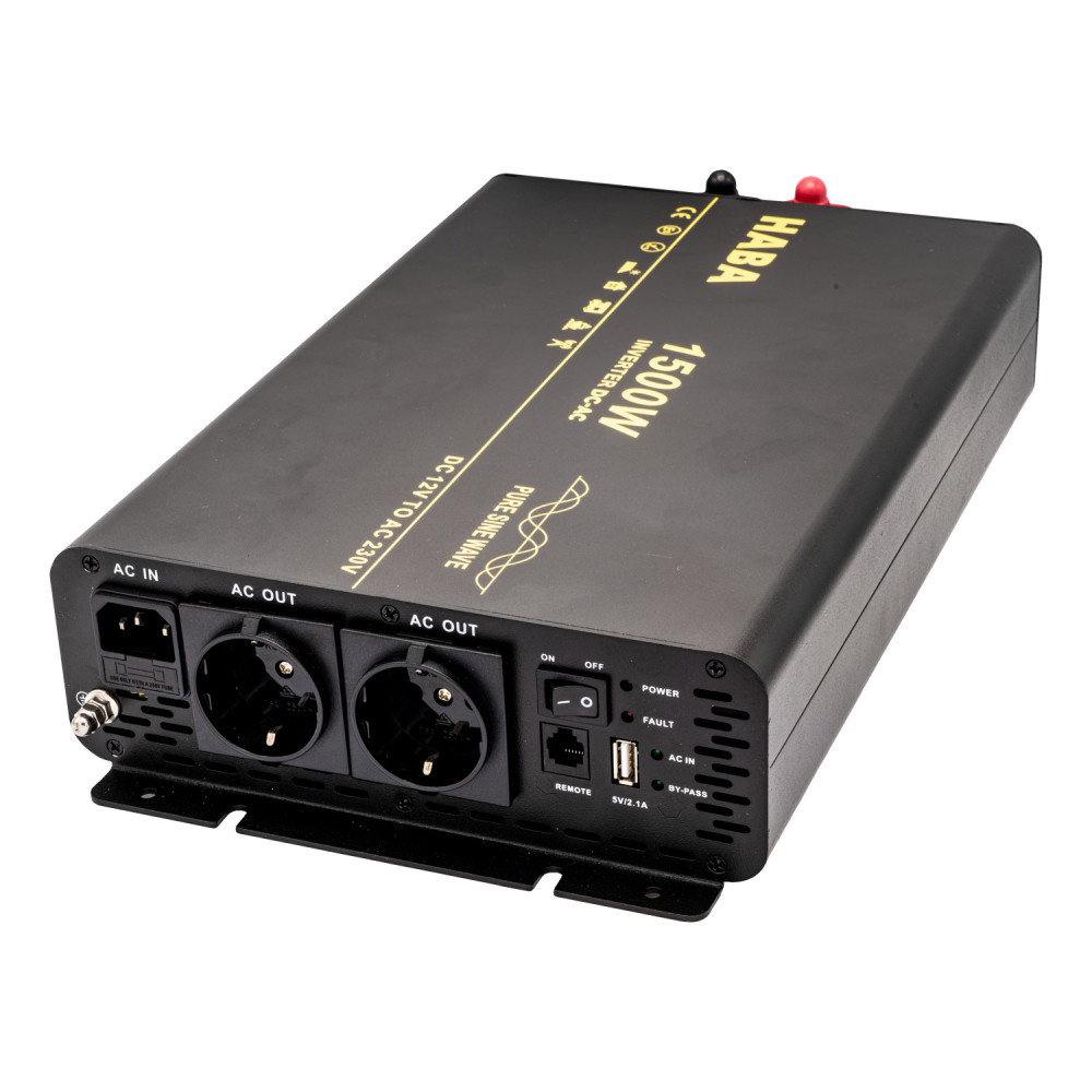 FjordOutdoor Pure Sinus Omvormer 12V-230V 1500W