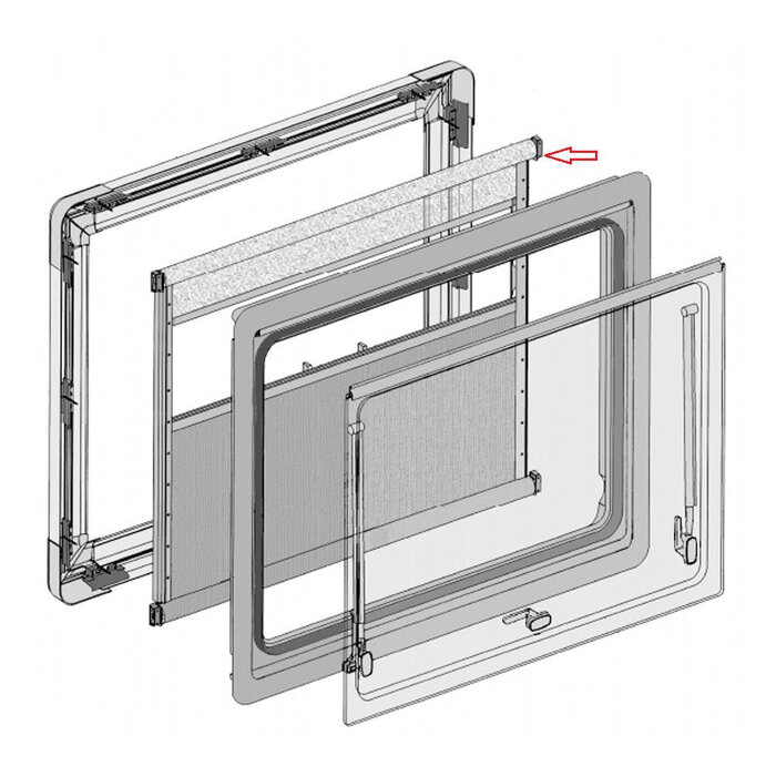 Dometic Dometic S4.6 Raam Rollo met Montagedelen