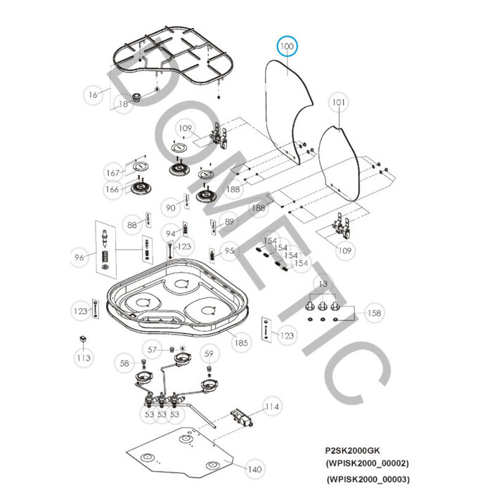 Dometic Dometic Glasplaat Rechts EK2000