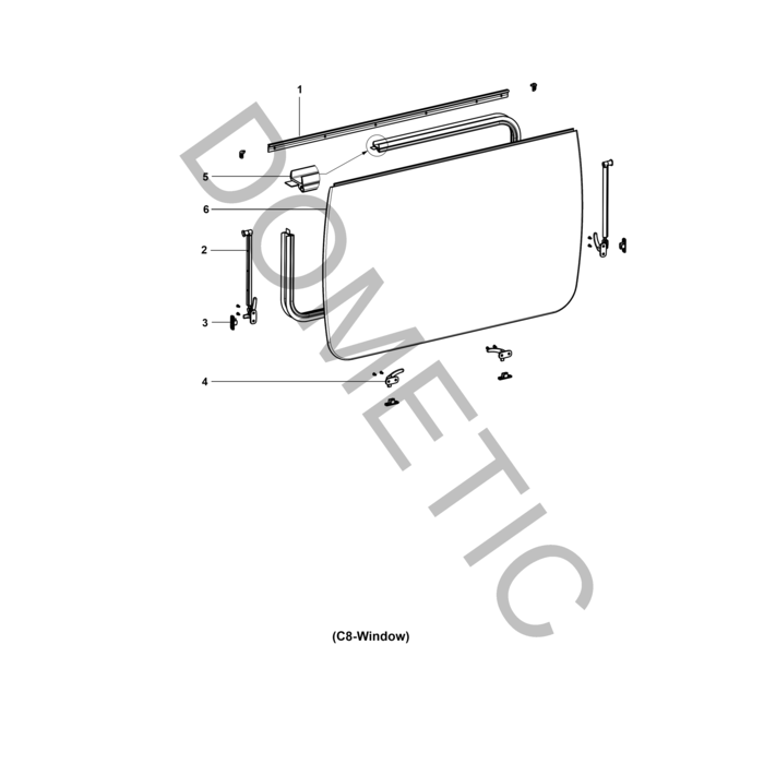 Dometic Dometic V8/C8 raam 770x350 dark grey