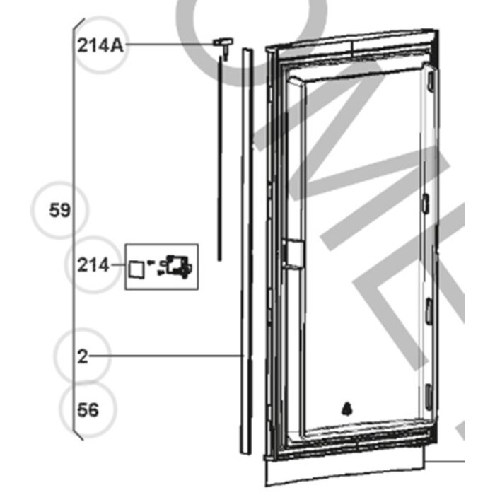 Dometic Dometic Afdeklijst deur zwart/grijs RMxx 85xx, onderdeelnummer 2