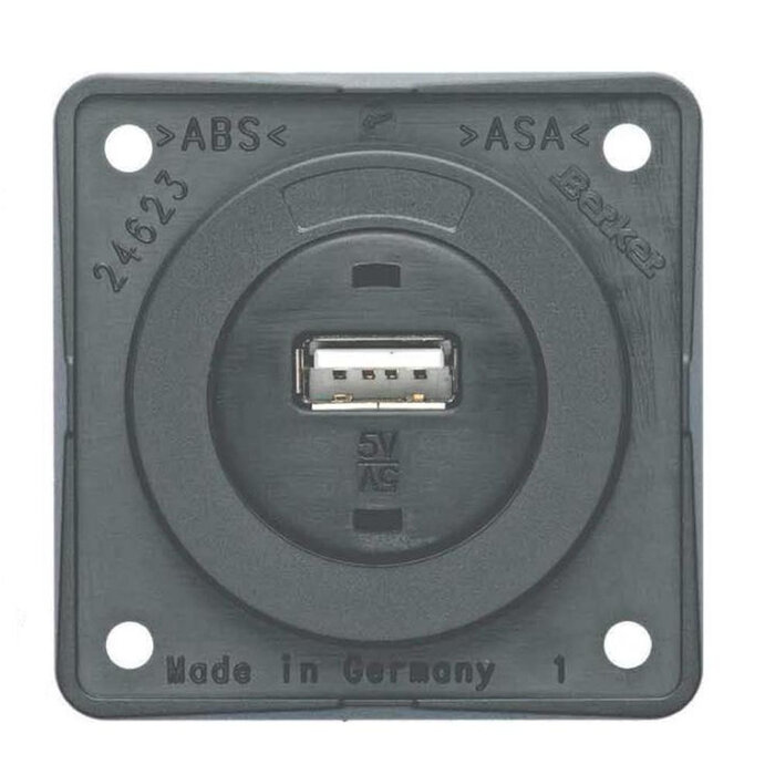 Berker Berker Contactdoos 1x USB Lader 12V Inbouw Grijs Mat