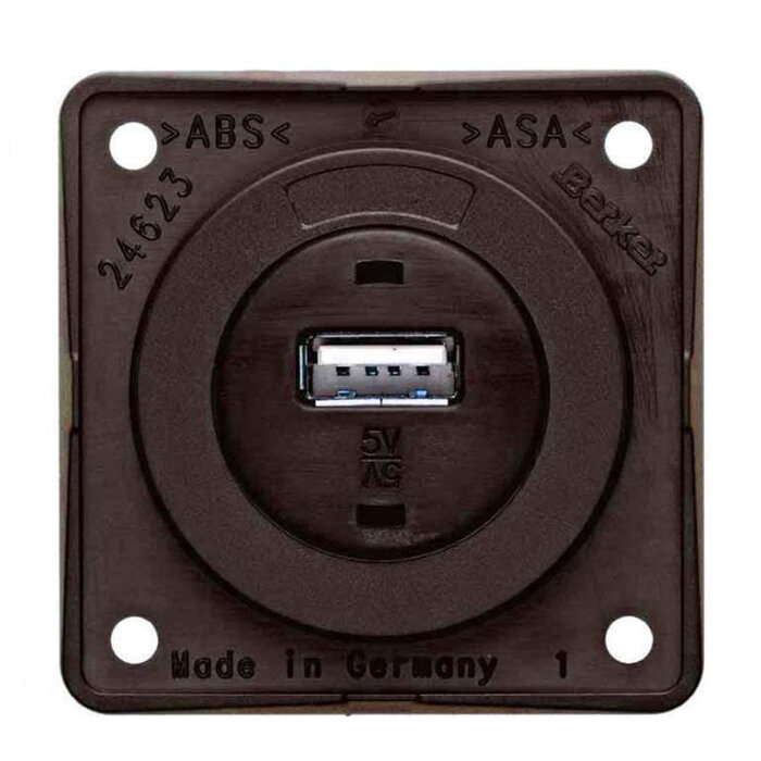 Berker Berker Contactdoos 1x USB Lader 12V Inbouw Bruin Mat