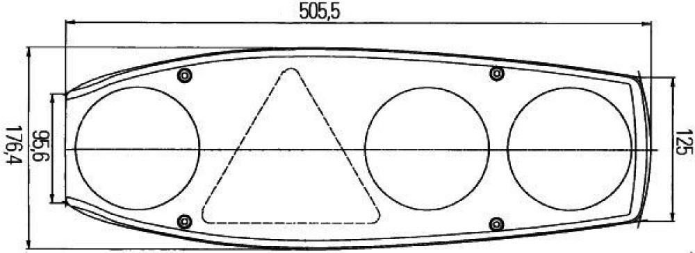 Hella Hella Achterlicht Caraluna II Rem/ Knipper/ Mist/ Zijmarkering/ Driehoek Reflector Links