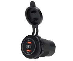 Fjord Outdoor Power Line Contactdoos USB-C PD Lader 2x3A