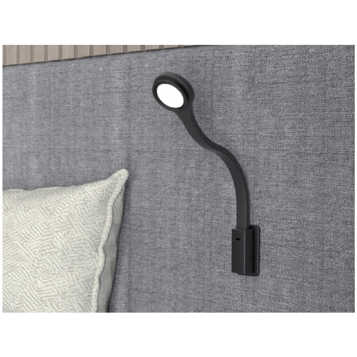 Fjord Outdoor LED Lamp Zwanenhals R2 Flex Rond + USB-C Zwart