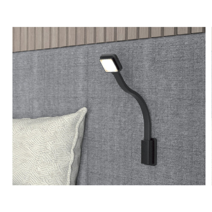 Fjord Outdoor LED Lamp Zwanenhals Q2 Flex Vierkant + USB-C Zwart
