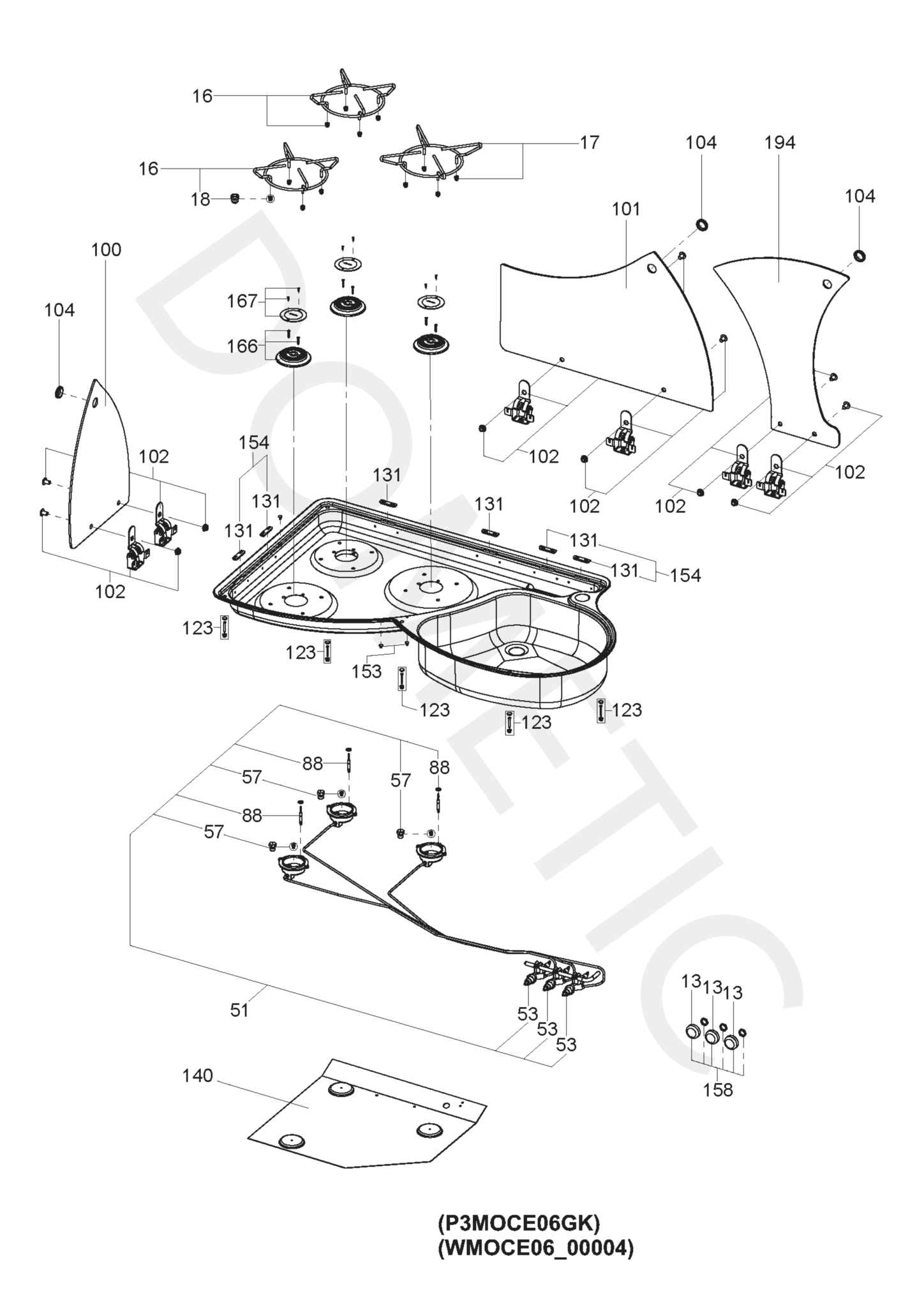 Dometic Dometic Glasdeksel centraal CE06 (Nr. 101)