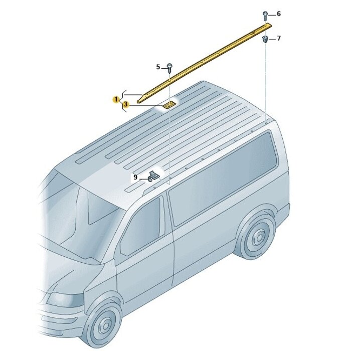Thule VW C-Rail rechts VW Transporter T5 L1