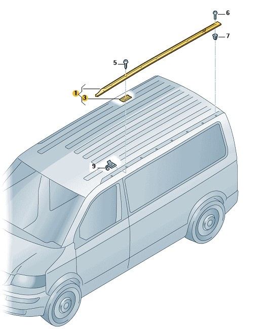Thule VW C-Rail rechts VW Transporter T5 L1