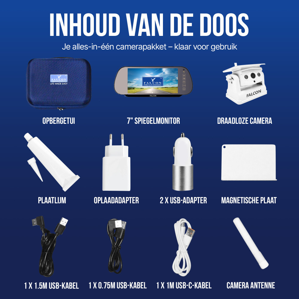 Falcon Falcon Achteruitrijcamera + Digitale Spiegel