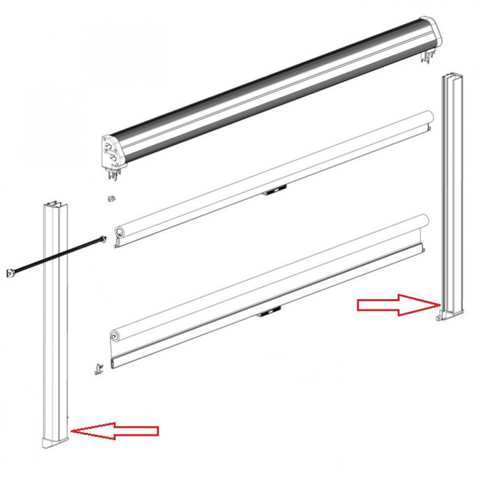 Dometic Dometic Combi 3000 Zijgeleiders Crèmewit