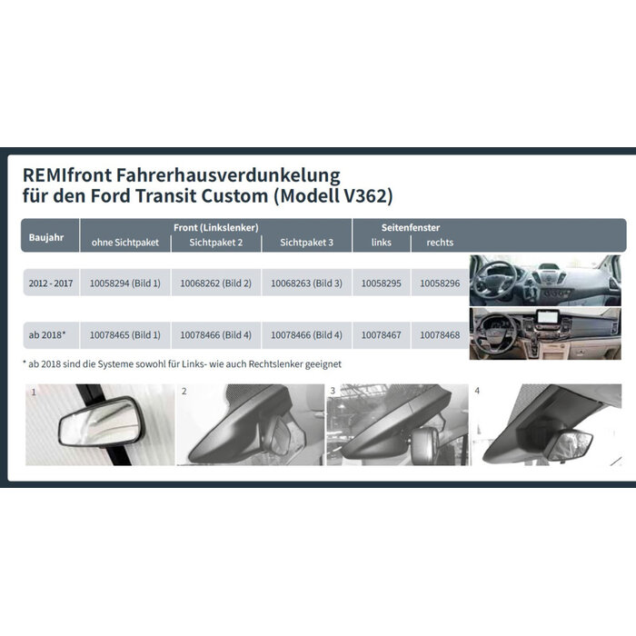 Remis Remifront 4 Ford Transit Custom V362 >2018