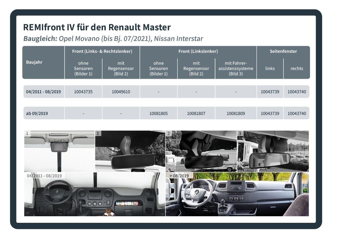 Remis Remifront Renault Master >04/2011 en >2019 Zijraam R