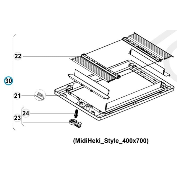 Dometic Dometic onderkader Midi-Heki Style 400x700
