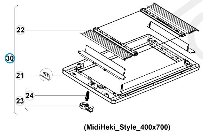Dometic Dometic onderkader Midi-Heki Style 400x700