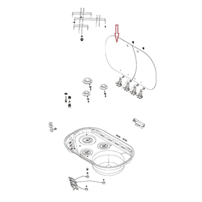 Dometic Dometic MO8323 Afdekplaat Glas Links