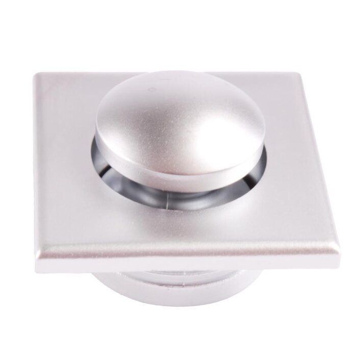 Fjord Outdoor Mini Knop+Ring Vierkant Pushlock Nikkel Mat 2st.