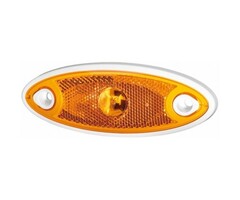 Hella 5 stuks Hella Zijmarkering LED Ovaal Opbouw Oranje-Wit Frame