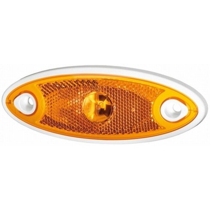 Hella 5 stuks Hella Zijmarkering LED Ovaal Opbouw Oranje-Wit Frame