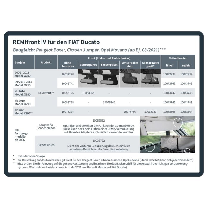 Remis Remifront 4 Fiat Ducato X290 >2014 met Sensorpakket